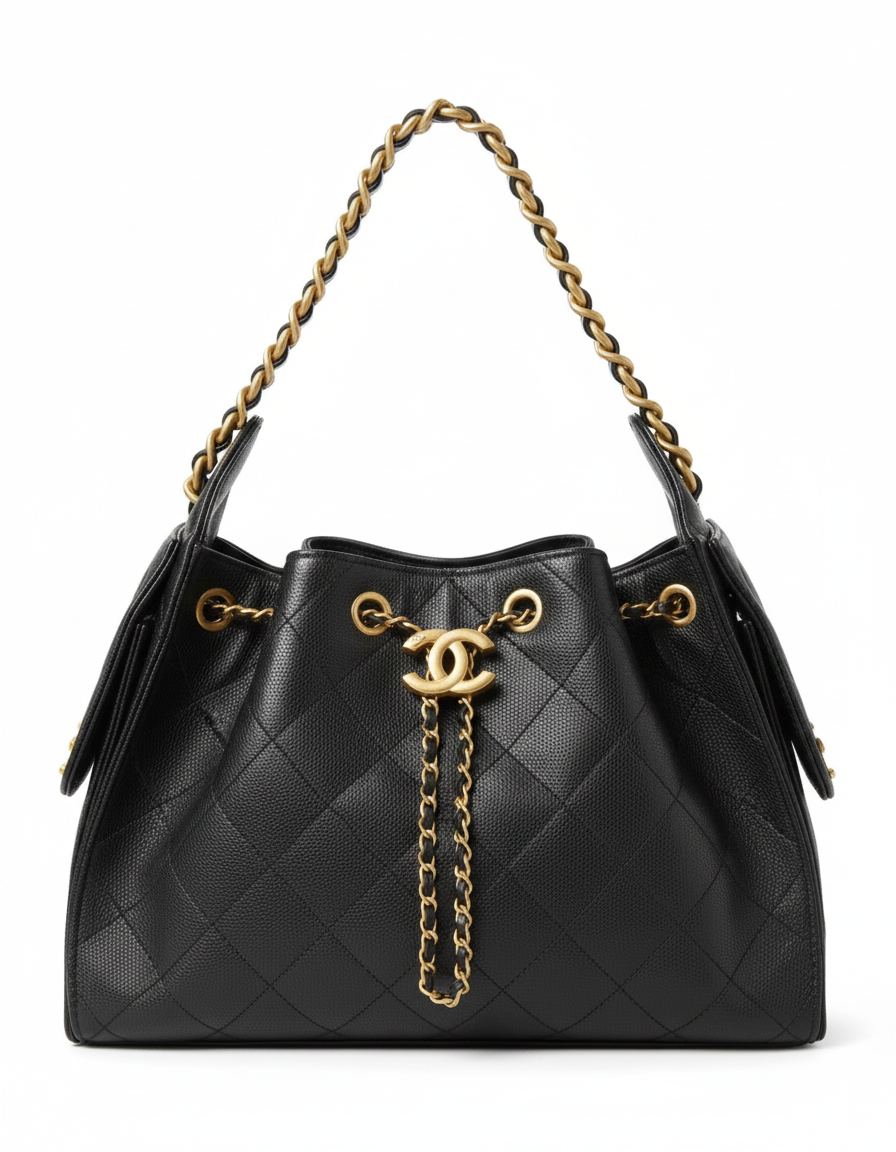 Small caviar navy bag